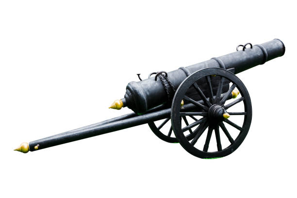 istock Old cannon isolated on white with Clipping path 1048050572