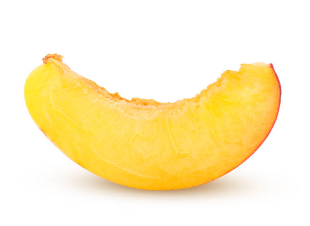 istock Nectarine or peach, slice, isolated on white background, clipping path, full depth of field 1048052430