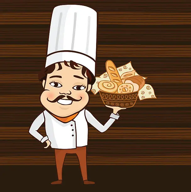 Vector illustration of Happy  Baker