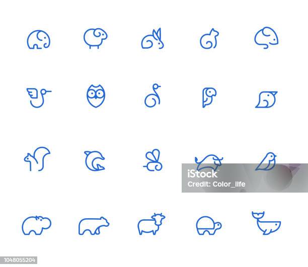 Animal Icons Stock Illustration - Download Image Now - Icon Symbol, Logo, Elephant