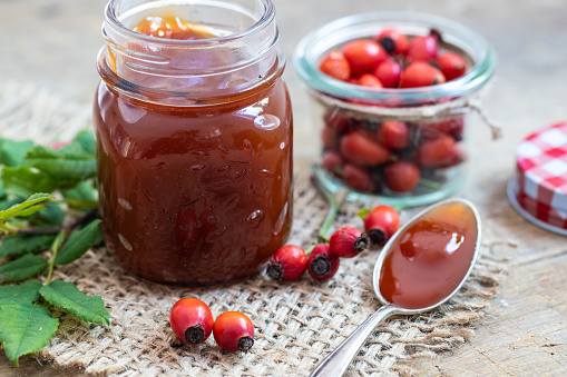fresh rose hip marmelade for a delicious breakfast