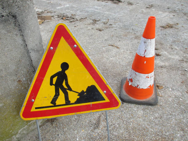 Roadworks  Road sign