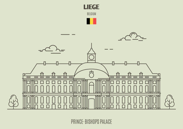 王子主教宮殿在君主, 比利時。地標圖示 - 列日 幅插畫檔、美工圖案、卡通及圖標