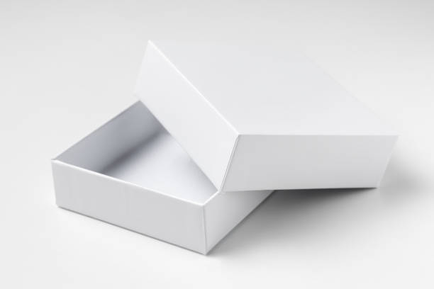 istock Close up white open cardboard gift box on white background isolated 1048065900