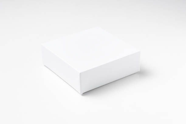 istock Close up of white cardboard gift box on white background isolated 1048065928