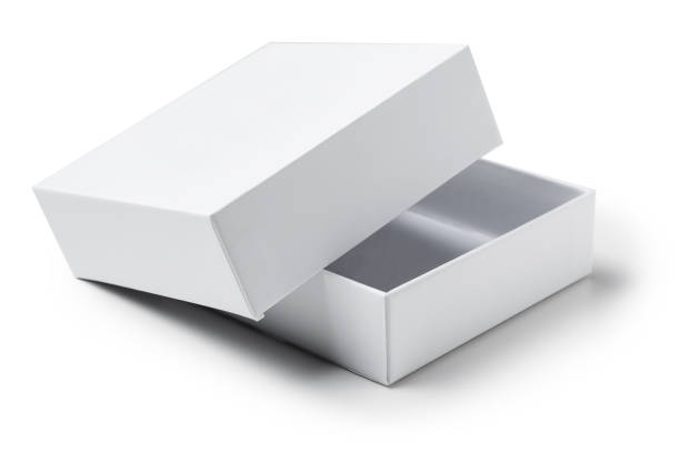 istock Close up white open cardboard gift box on white background isolated 1048065960