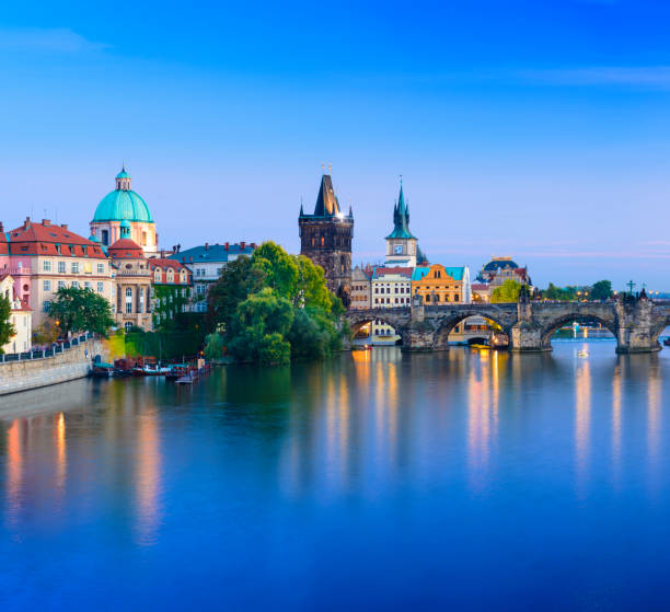 Reflection in the Vltava River, Long Exposure to Blur the Water