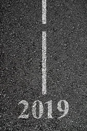 Empty road to upcoming 2019