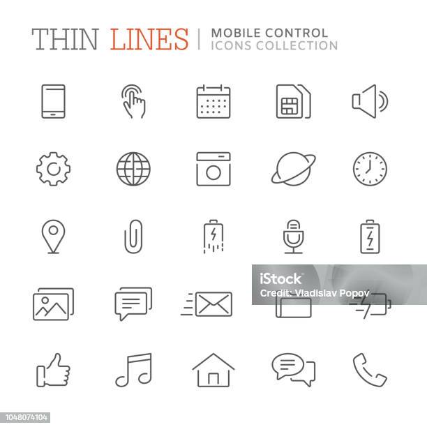 スマート フォンのコレクション関連線のアイコンですベクトル Eps8 - アイコンのベクターアート素材や画像を多数ご用意 - アイコン, 移動中, モバイルアプリ