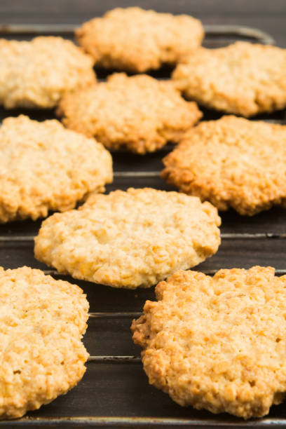istock Homemade oatmeal cookies on baking pan 1048078758