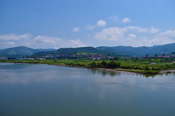 istock Landscapes of mountains with rivers. 1048079332