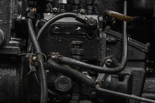 istock Background surface of old, black and oily machine engine 1048079548