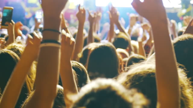 SLOW-MO: Enthusiastic crowd at a rock concert