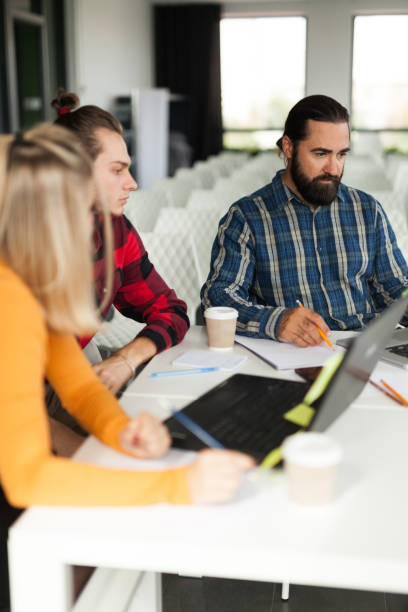 istock Business team and boss, project community. Brainstorm, meeting concept 1048083130