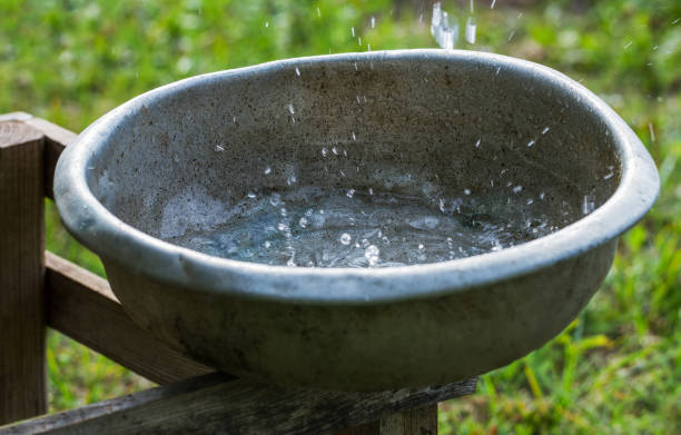istock Old vintage aluminum bowl. 1048084754