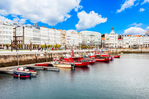 istock Yachts at A Coruna port, Spain 1048087854