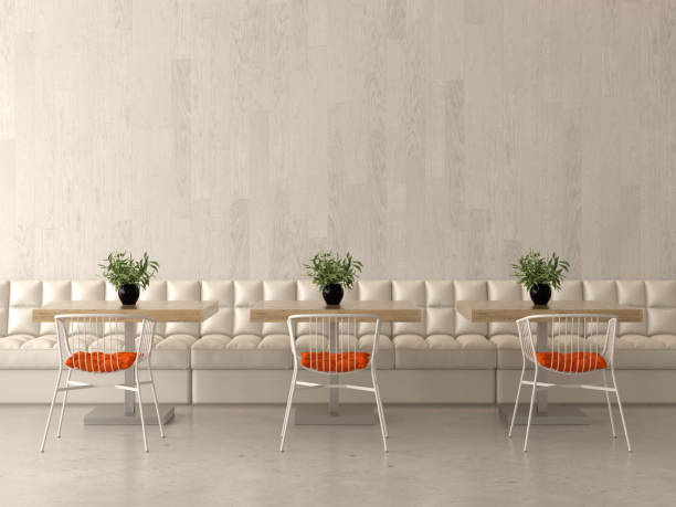 istock Interior design of a coffee shop, cafe. 3D rendering 1048093980