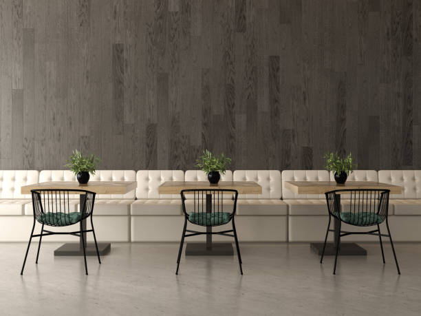 Interior design of a coffee shop, cafe. 3D rendering