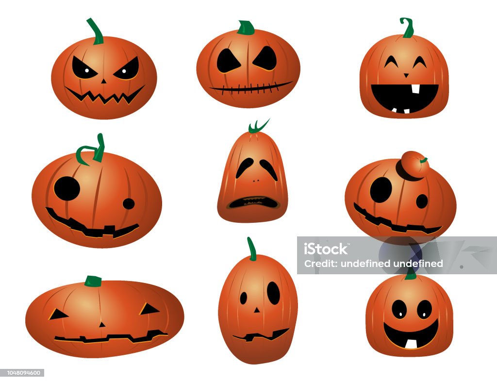 Ilustración de Conjunto De Dibujos Animados Divertidas Calabazas De  Halloween y más Vectores Libres de Derechos de Arreglar - iStock