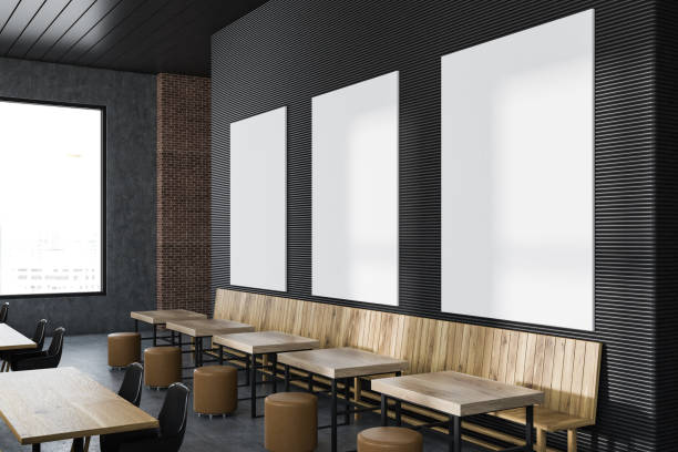 istock Upscale loft restaurant, poster gallery 1048099950