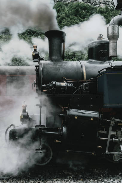 istock Old-fashioned steam train in Swiss Alps 1048113520