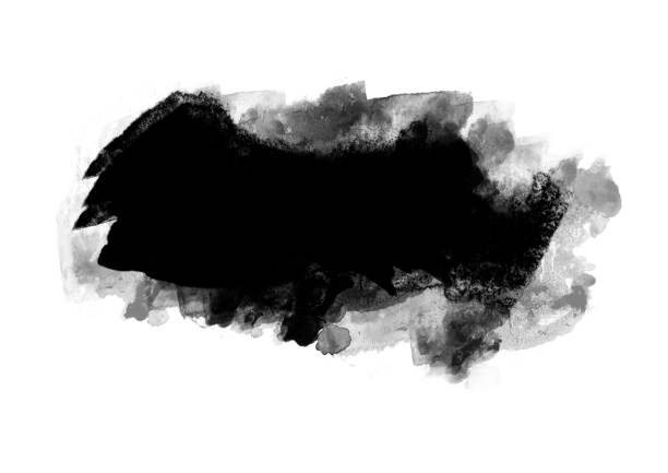 istock Black color graphic patches graphic brush strokes design effect element for background 1048124308