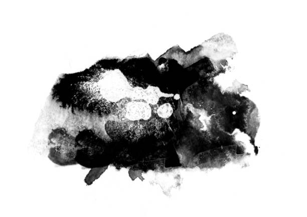 istock Black color graphic patches graphic brush strokes design effect element for background 1048124400