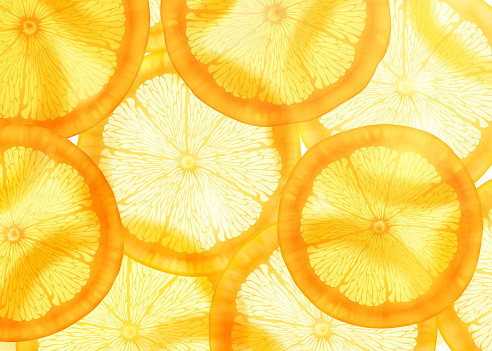 Translucent sliced orange background for design uses