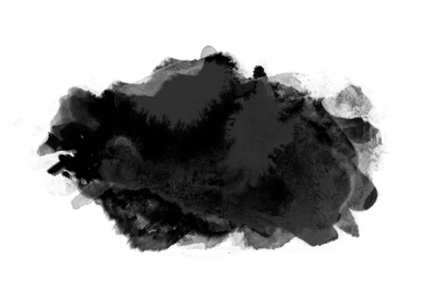 istock Black color graphic patches graphic brush strokes design effect element for background 1048124470