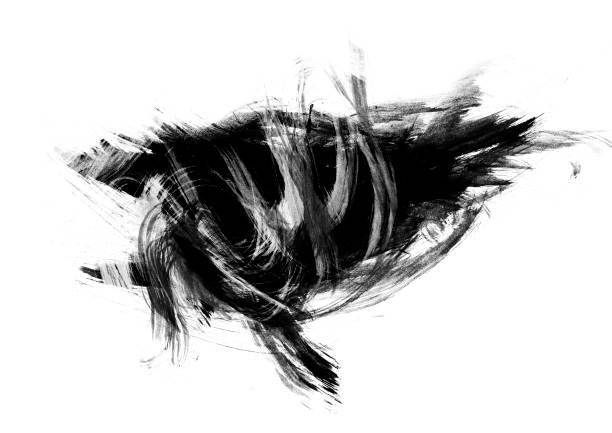 istock Black color graphic patches graphic brush strokes design effect element for background 1048124542