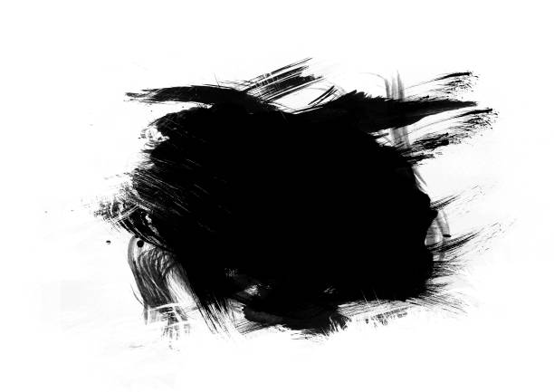 istock Black color graphic patches graphic brush strokes design effect element for background 1048124570