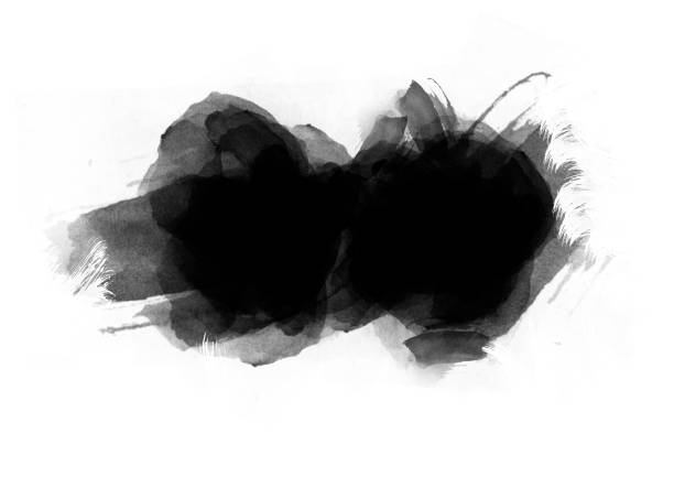 istock Black color graphic patches graphic brush strokes design effect element for background 1048124600
