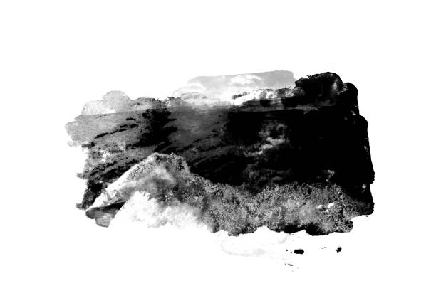 istock Black color graphic patches graphic brush strokes design effect element for background 1048124654
