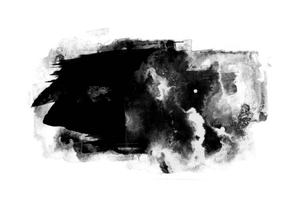 istock Black color graphic patches graphic brush strokes design effect element for background 1048124670