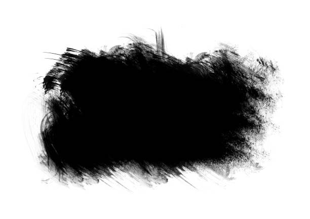 istock Black color graphic patches graphic brush strokes design effect element for background 1048124746