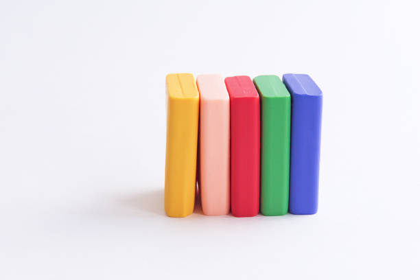 istock Multicolored polymer clay pieces isolated on the white background. 1048124842
