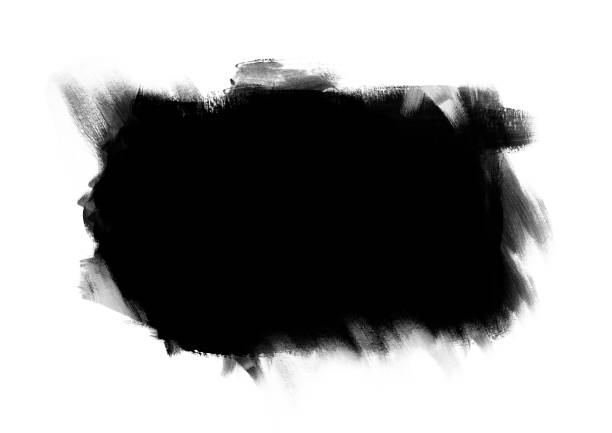 istock Black color graphic patches graphic brush strokes design effect element for background 1048124872