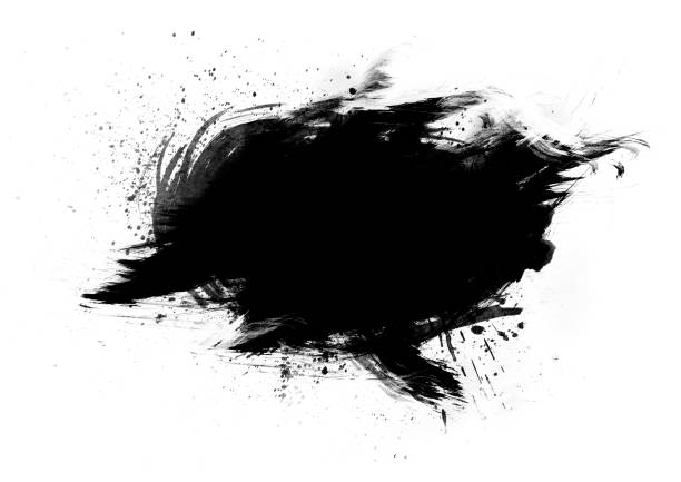 istock Black color graphic patches graphic brush strokes design effect element for background 1048124886