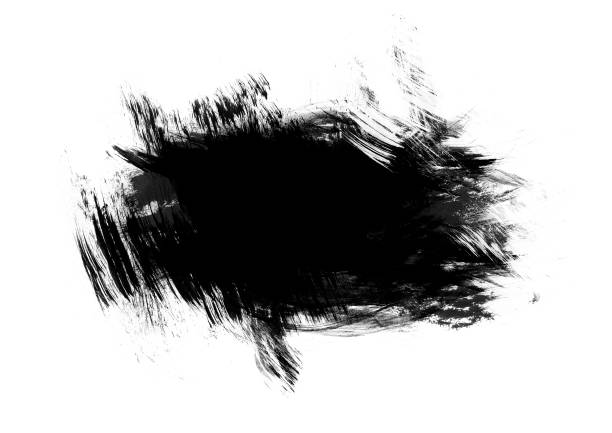 istock Black color graphic patches graphic brush strokes design effect element for background 1048124982