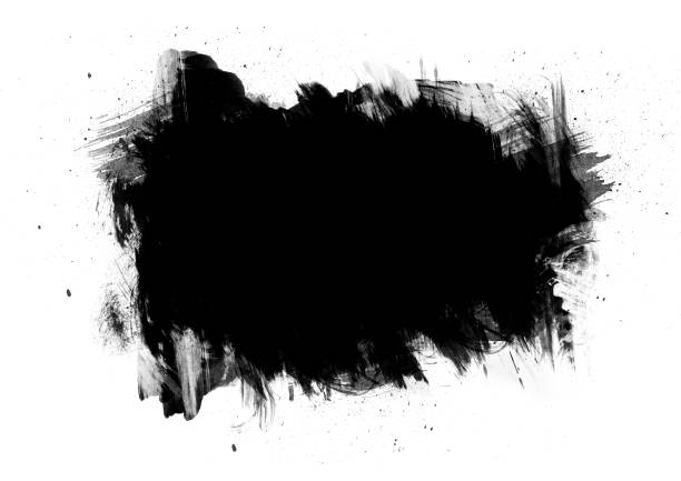 istock Black color graphic patches graphic brush strokes design effect element for background 1048124998