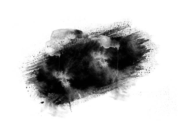 istock Black color graphic patches graphic brush strokes design effect element for background 1048125020