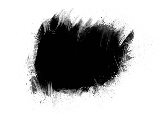 istock Black color graphic patches graphic brush strokes design effect element for background 1048125032