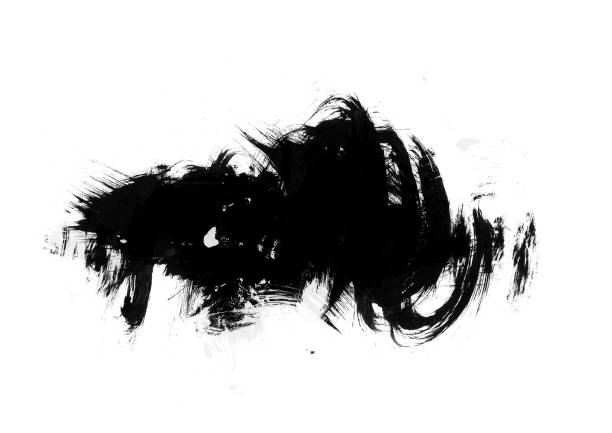 istock Black color graphic patches graphic brush strokes design effect element for background 1048125054