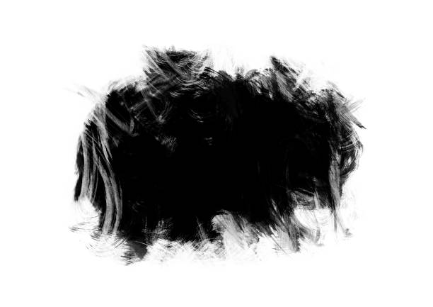 istock Black color graphic patches graphic brush strokes design effect element for background 1048125086