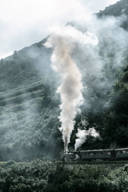 istock Old-fashioned steam train in Swiss Alps 1048125204