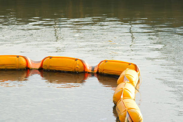istock Oil spill containment boom 1048132734