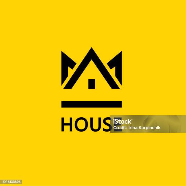 Crown House Vector Design Element Real Estate House Icon Stock Illustration - Download Image Now