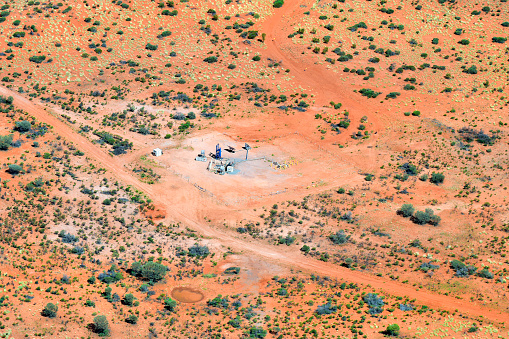 Australia, NT, bore station for water up from underneath the ground, located in outback south of Alice Springs