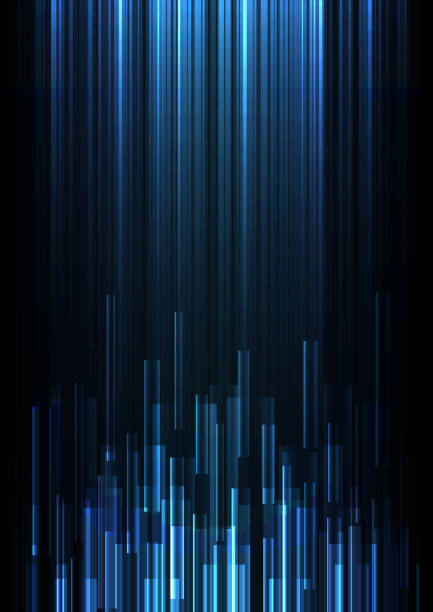 blaue überlappung pixel geschwindigkeit abstrakten hintergrund - vertikal stock-grafiken, -clipart, -cartoons und -symbole