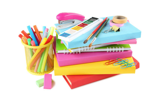 istock School supplies with books on white background 1048165422